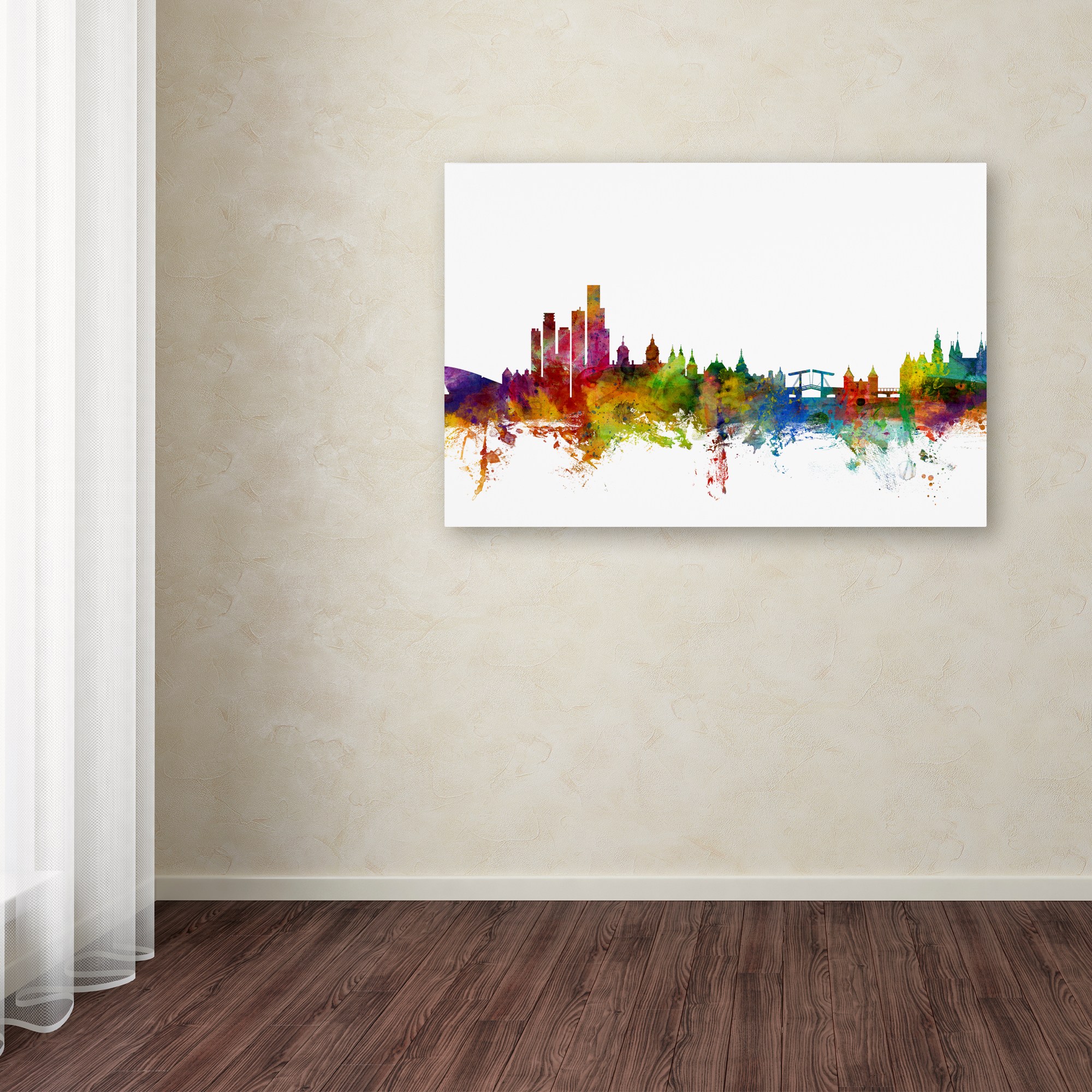 Trademark Fine Art "Amsterdam The Netherlands Skyline" Canvas Art by Michael Tompsett