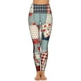 thumbnail image 2 of Patchwork Quilt Pattern Leggings Fitness Gym Yoga Pants High Waist Stretch Sports Tights Leggins, 2 of 6
