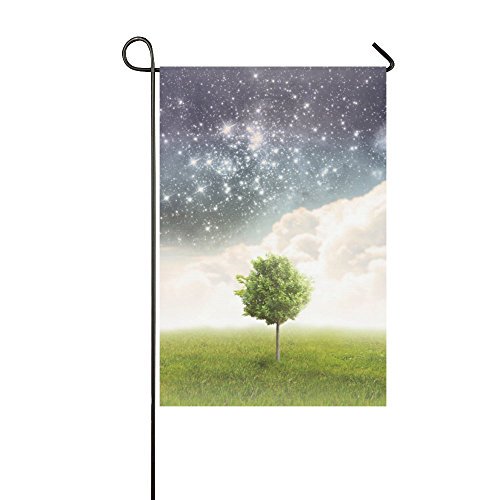 ABPHQTO Luna Llena Bajo la Primavera Campos Patio Jardín Bandera 30x45 cm