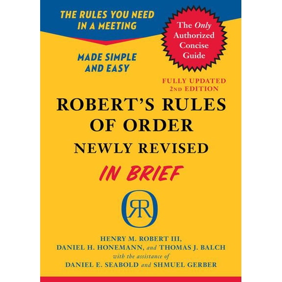 Robert's Rules of Order Newly Revised In Brief, 2nd edition (Edition 2) (Paperback)