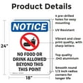 thumbnail image 2 of (2 Pack) No Food Or Drink Allowed OSHA Notice Sign 18 Inch X 24 Inch Indoor / Outdoor Rust-Free Aluminum Metal Signs for Workplace, Workshop, and Construction Site, Made in the USA, 2 of 8