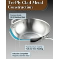 thumbnail image 5 of Cooks Standard Wok Pan Stainless Steel, 13-Inch Multi-Ply Clad Stir Fry Pan with High Dome lid, Silver, 5 of 7