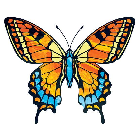 Removable Tortoiseshell Butterfly Vinyl Wall Art Decal | 20" x 20" Adhesive Home Wall Moth Decor Design Removable Bedroom Nursery Living Room Colorful Winged Insect Sticker Decoration