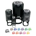 thumbnail image 1 of Handwritten Love Script with Hearts Self-Inking Rubber Stamp Ink Stamper - Black Ink - Medium 1 Inch, 1 of 7