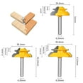 thumbnail image 2 of 3PCS 45 Degree Lock Miter Router Bit Set 1/4 Inch 1/2 Inch 6mm 8mm 12mm Shank Tungsten Carbide Blades for Wood Slotting Tenoning Panel Joining, 2 of 8