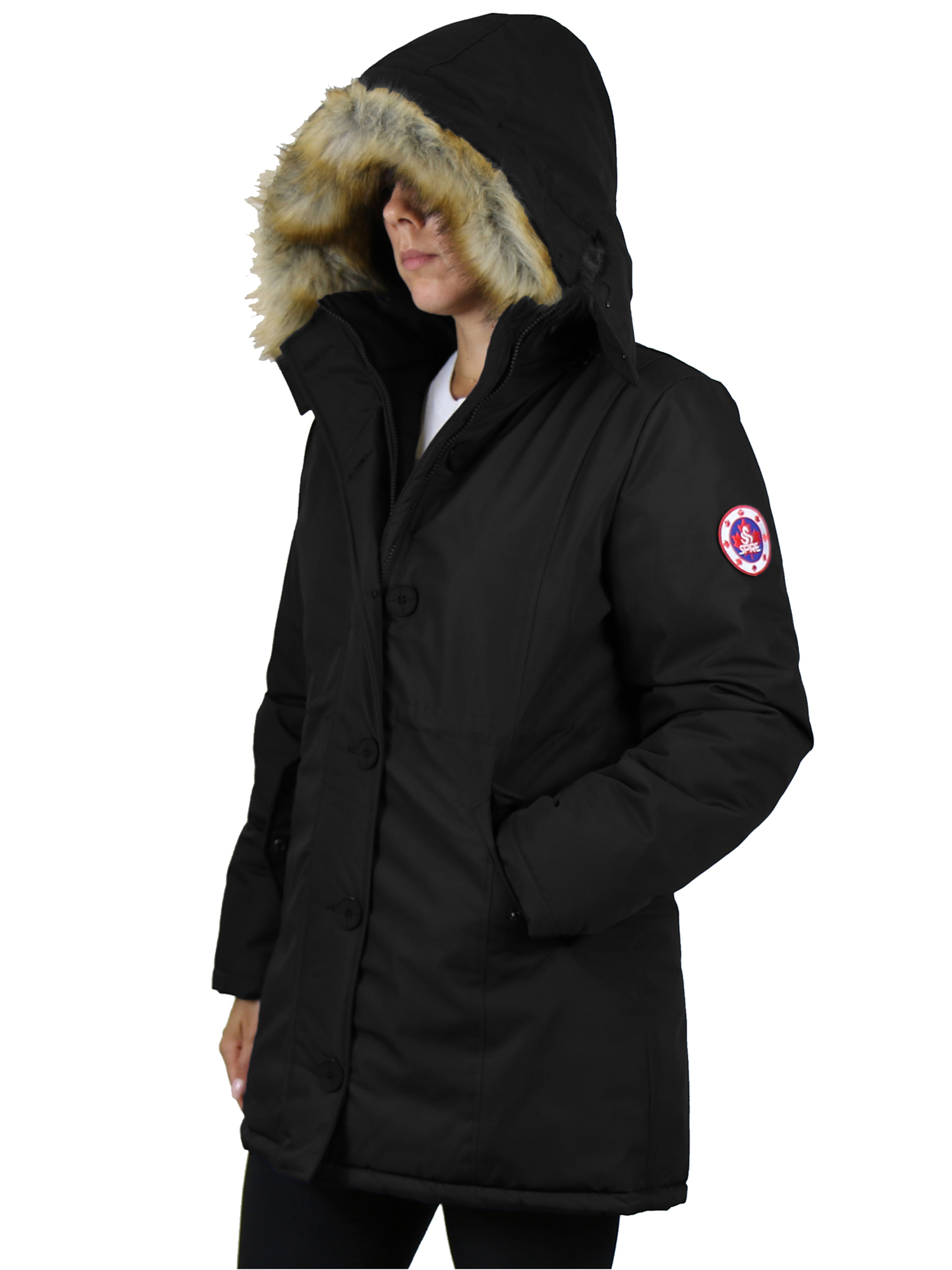 Women's Heavyweight Classic Long Parka Jacket With Detachable Fur Hood (S-3XL) - image 1 of 8