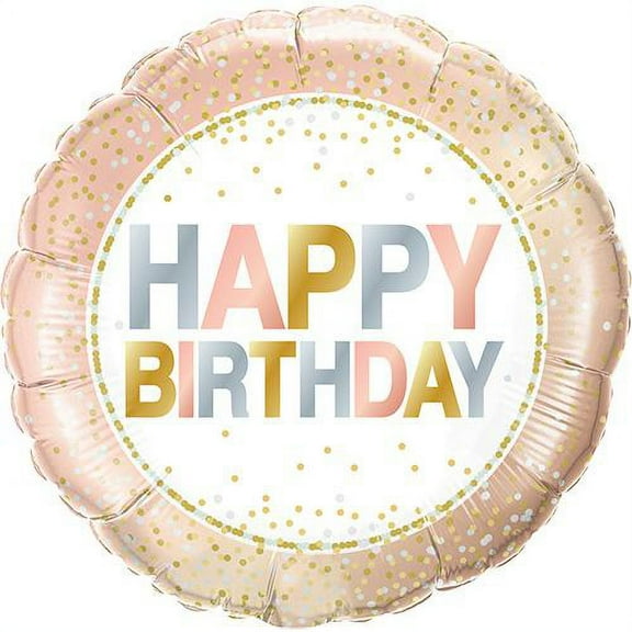 LOONBALLOON Birthday General Balloons, 18″ BIRTHDAY METALLIC DOTS