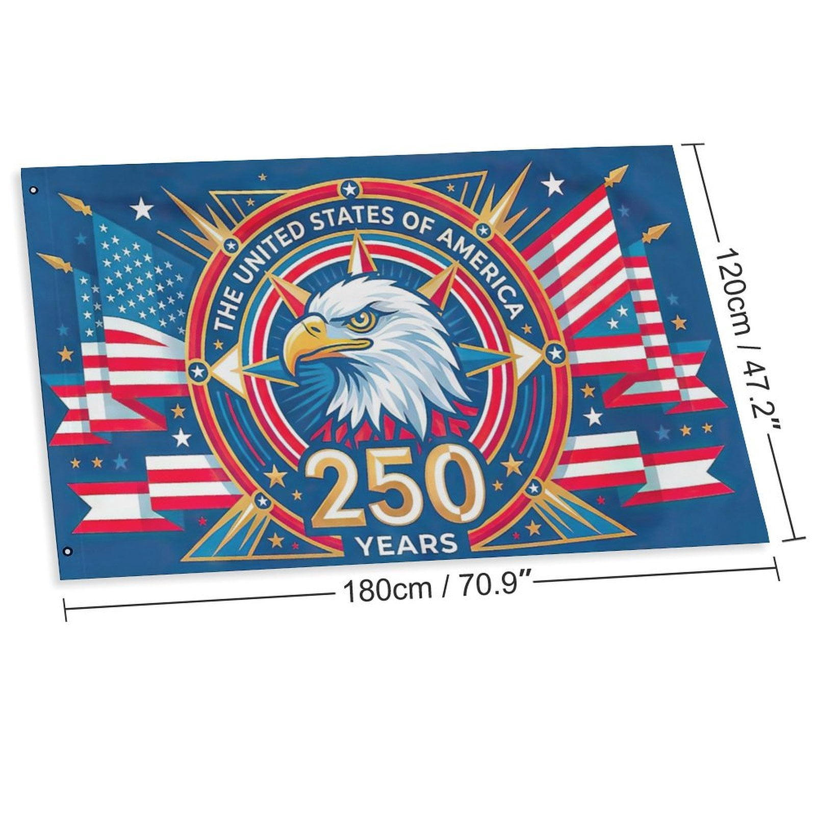 American 250th Anniversary Flag Outdoor 4x6 Ft Double Sided USA 1776 Patriotic Freedom Banner Decor