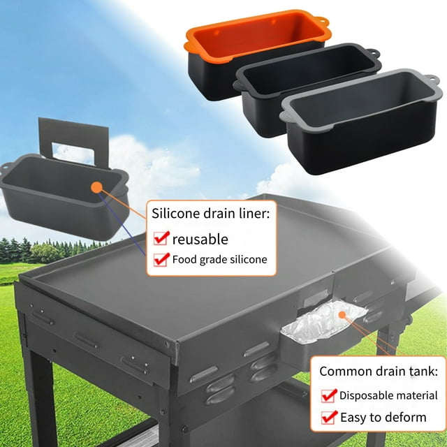 YAOMOBB Récepteur d'Huile pour Grill, Doublures de Tasse en Silicone pour Barbecue Réutilisables, Résistantes à la Chaleur, 2 Pcs
