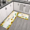 thumbnail image 3 of Kitchen Rugs and Mats Non Skid Washable Sunflower Wood Colored Flowers Kitchen Mat and Rug Set,Floor Cushion Waterproof Rug,Rubber Backed Area Rugs for Kitchen Laundry, 3 of 7