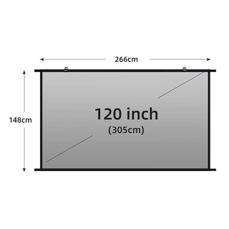 VIYODAVID Projector Screen Wall Mounted Grey Anti-Light Resistant Reflective Fabric 120 inch for Home Theatre Outdoor