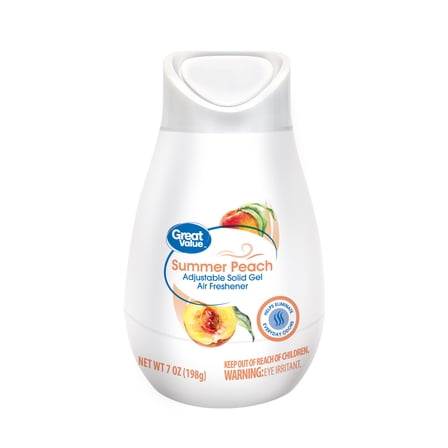 Great Value Adjustable Solid Gel Cone Air Freshener, Summer Peach, 7 oz