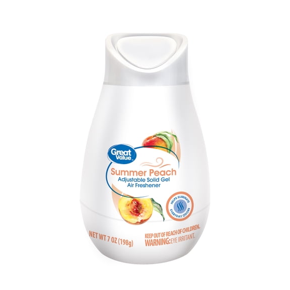 Great Value Adjustable Solid Gel Cone Air Freshener, Summer Peach, 7 oz