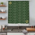 thumbnail image 4 of Dark Green Gold Floral Sheer Curtains 45 Inches Long, Modern Abstract Art Spring Flowers Light Filering Curtains, Breathable Simi Curtain Privacy Drapes for Kitchen Bathroom Small Window Treatment, 4 of 9