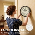 thumbnail image 6 of Geevon Vintage Wall Clock, Silent 10" Non Ticking Retro Round Clock Quartz Decorative Battery Operated Wall Clock for Kitchen, Office, Classroom, Bedroom, Living Room Decor, 6 of 8