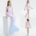 thumbnail image 2 of PMVFHDE Girls' Sleeveless 3-Piece Bikini Set with Ruffle & Flounce Trim, Scale Gradient Mermaid Design Swimwear for Hot Spring & Beach, Quick-Dry Comfortable Fit g,7-8 Years, 2 of 9