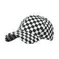thumbnail image 2 of sunsanly Unisex Baseball Hat Plaid Print Color Matching Long Brim Adjustable Ponytail Hole Anti-UV Sun Protection Outdoor Sport Peaked Cap, 2 of 8
