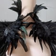 thumbnail image 4 of Mantón de encogimiento de hombros Colcomx cuello gótico disfraz Capelet Negro, 4 of 7