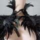 thumbnail image 4 of Bufanda victoriana de bufanda de Halloween, cuello gótico, para mujer, capa con s descubierto capa Negro Macarena Capa chal mujer, 4 of 7