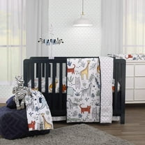 Carter's Safari Party 4 Piece Crib Bedding Set - Comforter, Fitted Sheet, Dust Ruffle & Baby Blanket