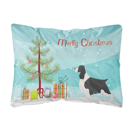 Carolines Treasures BB8435PW1216 English Springer Spaniel Christmas Canvas Fabric Decorative Pillow 12H x16W
