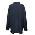 thumbnail image 7 of Nfurl Womens Cotton Button Down Shirts Loose Fit Long Sleeve Plain Shirt Casual Lapel Collar Tops Fashion Going Out Top Navy L, 7 of 7