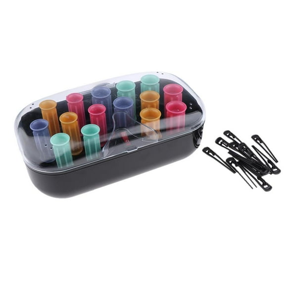 Set of 15 Instant Heat Compact Hot Rollers with Ceramic Techology; Black Case