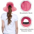 thumbnail image 4 of Women's Ponytail Sun Hat UV Protection Foldable Mesh Wide Brim Beach Fishing Hat, 4 of 5