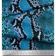 thumbnail image 3 of Soimoi Blue Cotton Duck Fabric Leopard & Snake Animal Skin Printed Craft Fabric by the Yard 42 Inch Wide, 3 of 3