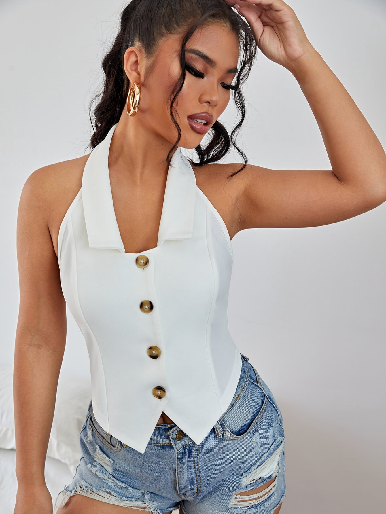 Backless Halter Top XL(12) Y22011D 