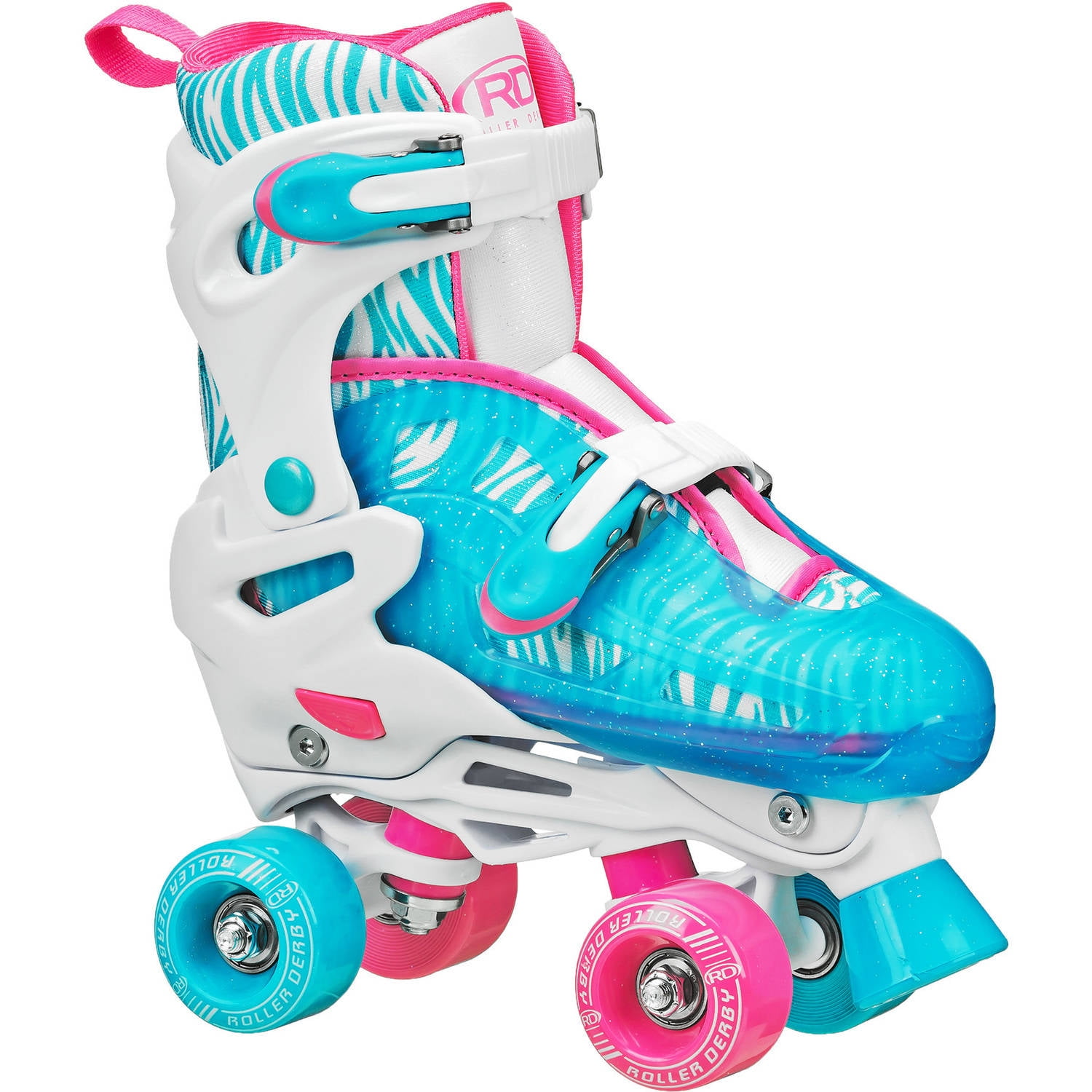 Roller Derby Inline Skates Pink Zebra Print Quad Roller Combo Girls RD