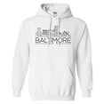 thumbnail image 1 of Skyline Baltimore Maryland Hoodie Sweatshirt Unisex 2X-Large White, 1 of 5