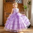 thumbnail image 2 of JAJAHO Flower Girl Dress For Wedding Tutu Tiered Dresses Floral Embroidered Sleeveless Mesh Layered Bow Maxi Ball Gown Birthday Formal Party Wear 4-14Y, 2 of 8