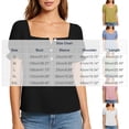 thumbnail image 3 of ClodeEU Women's Square Neck Puff Sleeve Button Blouse,Casual Short Sleeve Top for Summer White,Women's Plus M, 3 of 8