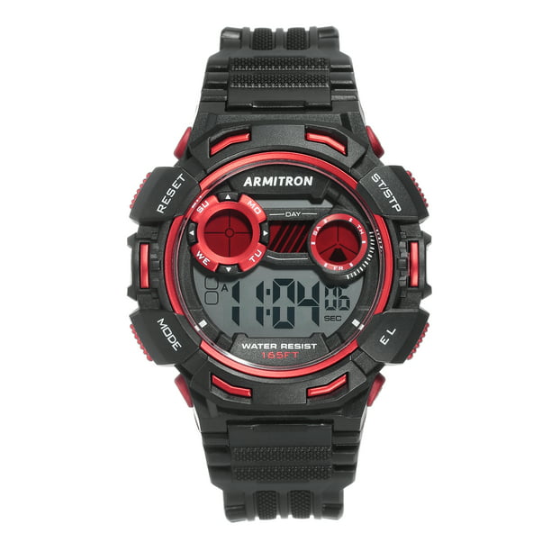 Armitron - Armitron Unisex Black/Red Digital Sport Watch - Walmart.com ...