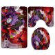 thumbnail image 1 of Juego de alfombras de baño ABPHQTO 3 piezas Flores Amapolas alfombra de contorno y tapa de inodoro, 1 of 2