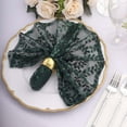 thumbnail image 5 of Efavormart Sparkly Black Hunter Emerald Green Leaf Vine Embroidered Sequin Tulle Cloth Dinner Napkins, Sheer Decorative Napkins, 5 of 10
