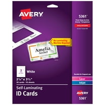 Avery Self-Laminating ID Cards, 2.25" x 3.5", 30 Cards (5361)