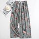 thumbnail image 3 of TaTaai Women's Elastic Waist Printed Ankle Length Lounge Pants 9/10 Length Long Pants Casual Home Soft Non See Through Bottoms Relax Fit Daily Wear Gift, 3 of 3
