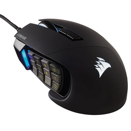 Corsair Scimitar Pro RGB MMO 16,000 DPI Optical Sensor 12 Programmable Side Buttons Gaming Mouse - (Best Gaming Mouse With Programmable Buttons)