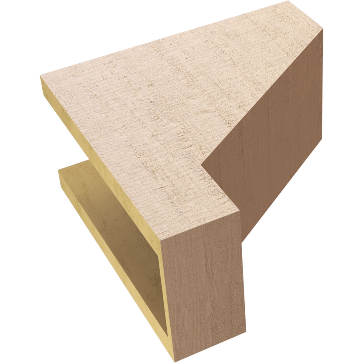 6"W x 12"D x 12"H Classic Clemmons Rough Cedar Woodgrain TimberThane Corbel, Primed Tan
