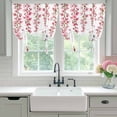 thumbnail image 4 of Butterfly Flower Tie Up Curtains for Windows, Balloon Window Shades, Watercolor Farmhouse Country Pink Floral Kitchen Window Treatments Roll Up Curtain for Basement/Nursery 52"x45", 4 of 8