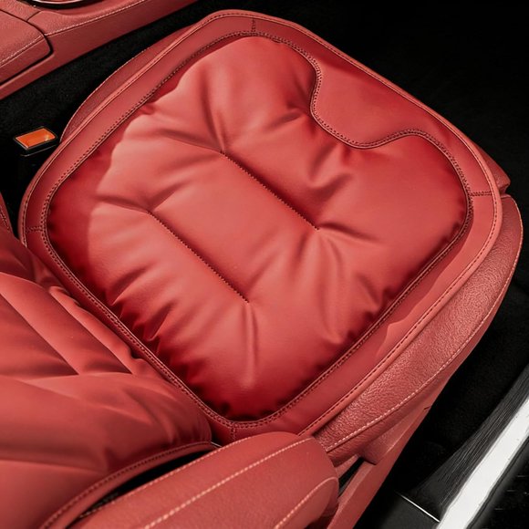 Skin-Friendly Dirt-Repellent Leather Seat Cushions Easy-Clean Leather Seat Cushions for Car Front & Rear Seats(Red, Front Seat Cushions – Daily Driving)