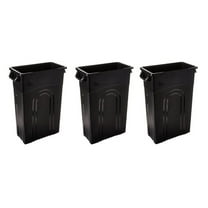 TI0032 Highboy Waste Container In Black, 33 Gallon, Slim Fit Wastebasket (3-Wastebaskets)