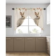thumbnail image 4 of Swag Curtains, Cute Bunny Rabbit Plant Leaves Cotton Linen Rod Pocket Kitchen Curtains Valances Tier Curtains Swag Valance Curtains for Bedroom Living Room 28" x 36", 2 Panels, 4 of 6
