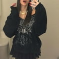 thumbnail image 4 of Y2K Butterfly Print Hoodies Women Gothic Grunge Long Sleeve Oversize Zip Up Hoodie Jacket Harajuku Hooded Sweatshirt Streetwear, 4 of 8