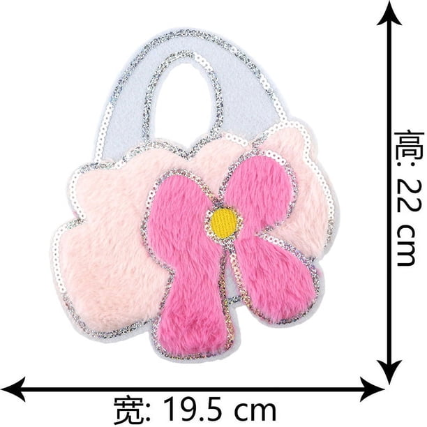 Parche de lentejuelas bordado de pelusa de gran tamaño, personalizado de fábrica, pegatinas de parche de dibujos animados de modelado animal