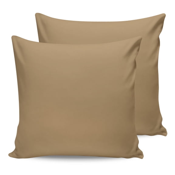 24x24 Pillow Covers Set of 2, Pure Khaki Throw Pillow Covers Decorative Couch Cushion Case, Simple Solid Color Microfiber Square Pillowcases for Bedroom Car Living Room