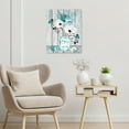 thumbnail image 3 of Rustic Teal Floral Wall Art Teal and White Daisy in Vase with Butterfly Canvas Wall Art Rustic Modern Farmhouse Framed Wall Art for Living Room Bedroom Bathroom Home Decor Ready to Hang,8x10 Inches, 3 of 7