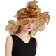 thumbnail image 1 of Women's Kentucky Derby Church Dress Hat Wide Brim Leaf Flower Bridal Shower Hat, 1 of 5